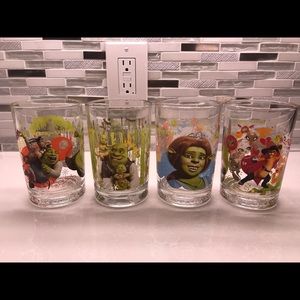 Shrek 2007 McDonald's collection glasses set of 4